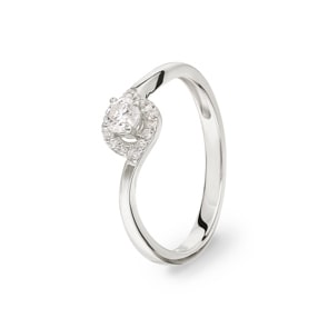 0.25 carats diamants bague or gris 750/18 ct