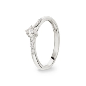 0.25 carats diamants bague or gris 750/18 ct