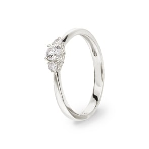 0.25 carats diamants bague or gris 750/18 ct