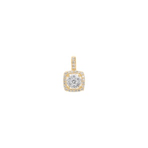 0.25 Karat Halo Diamantanhänger 750/18 K Gelbgold