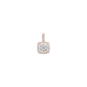 0.25 Karat Halo Diamantanhänger 750/18 K Roségold