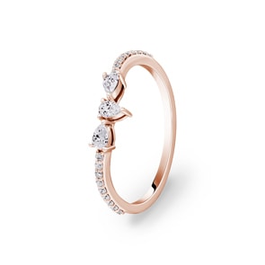 0.25 Karat Trilogie Diamantring 750/18 K Roségold