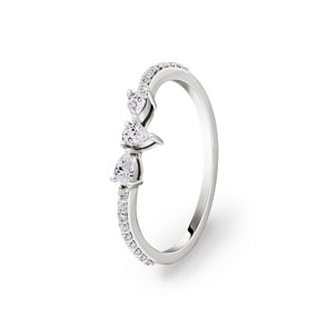 0.25 Karat Trilogie Diamantring 750/18 K Weissgold