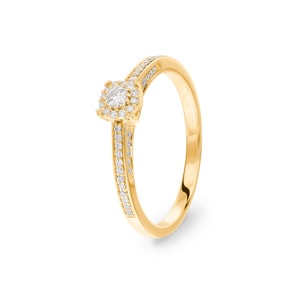 0.26 Karat Diamanten Verlobungsring 750/18 K Gelbgold