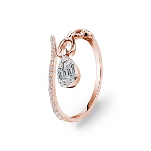 0.26 Karat Diamantring 750/18 K Roségold