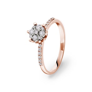 0.26 Karat Diamantring 750/18 K Roségold