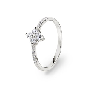 0.27 Karat Diamantring 750/18 K Weissgold