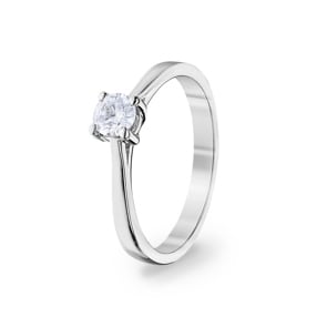 0.30 carats diamants bague de fiançailles or gris 750/18 ct, 4 griffes
