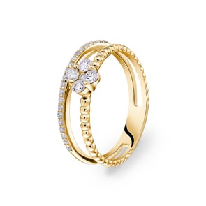 0.30 Karat Diamantring 750/18 K Gelbgold