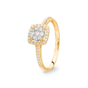 0.30 Karat Diamantring 750/18 K Gelbgold