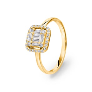 0.30 Karat Diamantring 750/18 K Gelbgold
