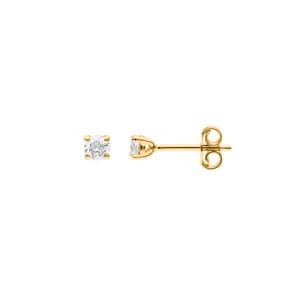 0.30 carats diamants clous d'oreilles solitaire or jaune 750/18 ct, 4 griffes