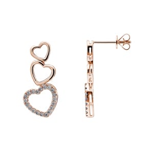 0.32 Karat Diamantohrhänger 750/18 K Roségold, Herz