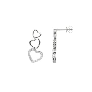 0.32 Karat Diamantohrhänger 750/18 K Weissgold, Herz