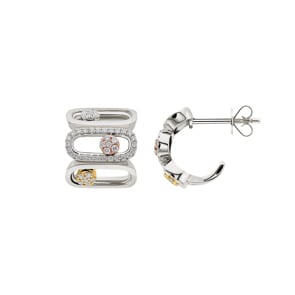 0.33 Karat Diamant-Kreolen 750/18 K Weissgold