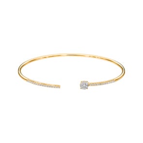 0.33ct Diamond Bangle open 750/18 K Yellow Gold
