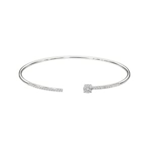 0.33 carats diamants bracelet jonc ouvert or gris 750/18 ct