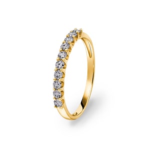 0.33 Karat Diamanten Mémoire Ring 750/18 K Gelbgold
