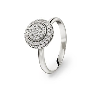 0.33 Karat Diamantring 750/18 K Weissgold