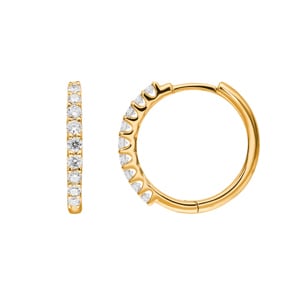 0.34 carats diamants créoles or jaune 750/18 ct