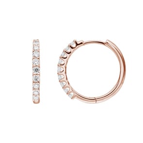 0.34 carats diamants créoles or rosé 750/18 ct