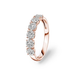0.34 Karat Diamanten Mémoire Ring 750/18 K Roségold
