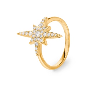 0.34 Karat Diamantring 750/18 K Gelbgold