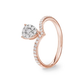 0.34 Karat Diamantring 750/18 K Roségold