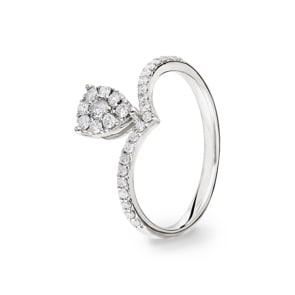 0.34 Karat Diamantring 750/18 K Weissgold