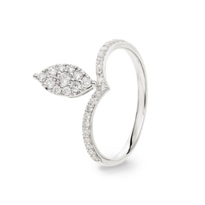 0.34 carats diamants bague or gris 750/18 ct