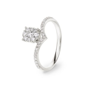 0.34 Karat Diamantring 750/18 K Weissgold