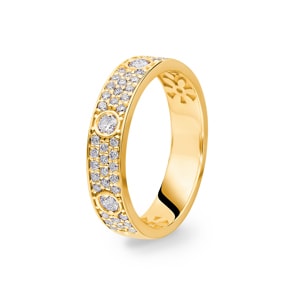 0.40 carats diamants bague or jaune 750/18 ct