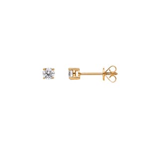 0.40 Karat Solitär Diamantohrstecker 750/18 K Gelbgold, 4-Griff