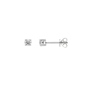 0.40 Karat Solitär Diamantohrstecker 750/18 K Weissgold, 4-Griff