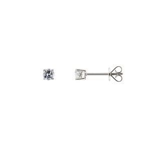 0.40 carats diamants clous d'oreilles solitaire or gris 750/18 ct, 4 griffes