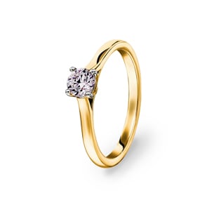 0.40ct diamant bague solitaire or jaune 750/18 ct