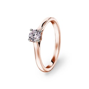 0.40ct diamant bague solitaire or rosé 750/18 ct