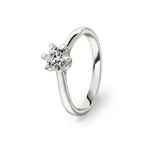 0.40ct diamant bague solitaire or gris 750/18 ct