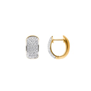 0.41 carats diamants créoles or jaune 750/18 ct