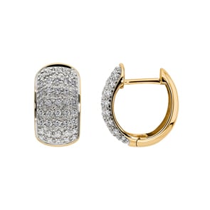 0.41 carats diamants créoles or jaune 750/18 ct