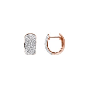 0.41ct Diamond Hoop Earrings 750/18 K Rose Gold