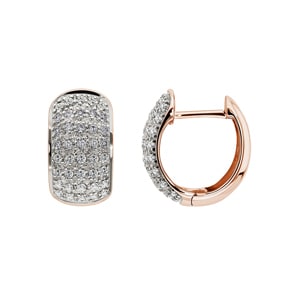 0.41 carats diamants créoles or rosé 750/18 ct
