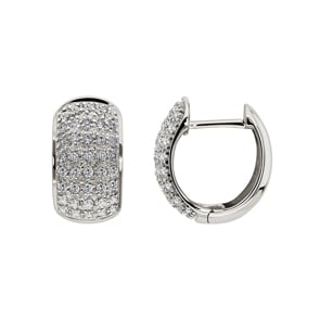 0.41 carats diamants créoles or gris 750/18 ct