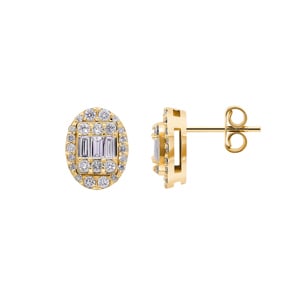 0.42 Karat Diamantohrstecker 750/18 K Gelbgold