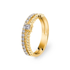 0.43 Karat Diamantring 750/18 K Gelbgold