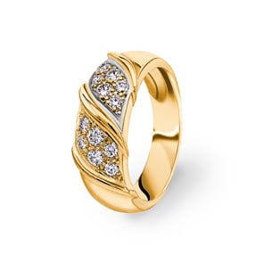 0.44 Karat Diamantring 750/18 K Gelbgold Ø 57