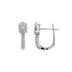 0.45 carats diamants créoles or gris 750/18 ct