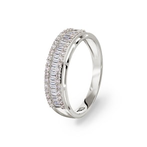 0.47 Karat Baguette & Diamantring 750/18 K Weissgold