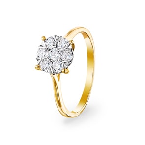 0.49 Karat Diamanten Verlobungsring 750/18 K Gelbgold
