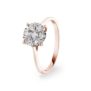 0.49 Karat Diamanten Verlobungsring 750/18 K Roségold